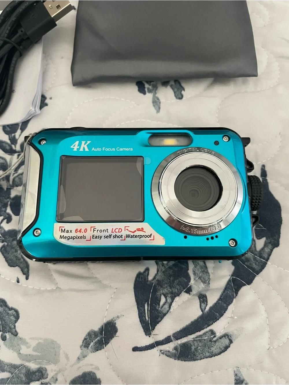 Waterproof Digital Camera in Teal and Black